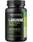 L Arginine Saw Palmetto for Men with S7 Plant-Based Ingredient Blend for Nitric Oxide Boost | Increases Blood Flow and Improves Prostate Support | Active Male Supplement | 60 Vegan Capsules