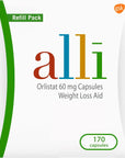 alli Diet Weight Loss Supplement Pills, Orlistat 60Mg Capsules, 170 Count