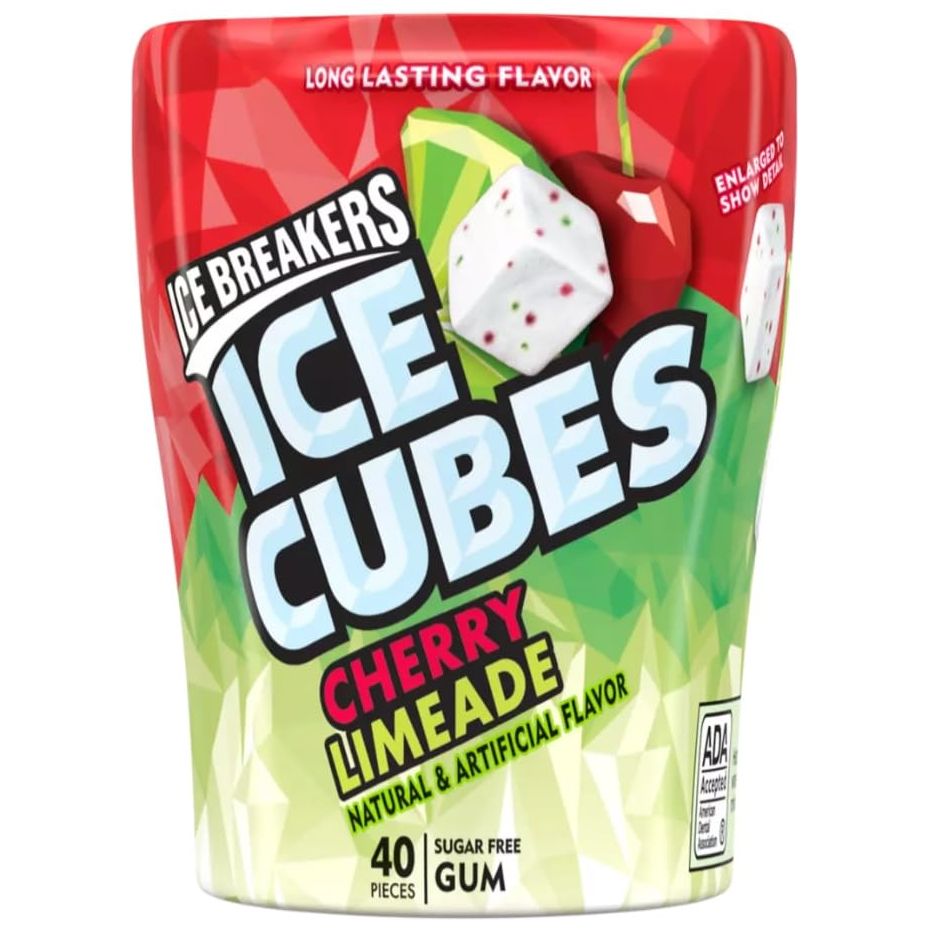 Sugar Free Ice Cubes Gum Wintergreen Spearmint Peppermint Black Cherry Cherry Limeade and Arctic Grape 240 Pieces  Bundled with Make Your Day Bag Clip