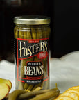 Fosters Pickled Green Beans Variety Pack 16oz 2 Pack Original and Red Pepper Spicy Pickled Green Beans Pickled Vegetables Recipe for 30 years Gluten Free Fat Free NO Preservatives