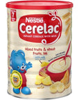 Nestle Cerelac Infant Cereal with Milk & Wheat mixed fruit, 35.27 Ounce