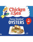 Chicken of the Sea Smoked Oysters in Oil Canned Oysters Great for Recipes 375Ounce Can Pack of 1