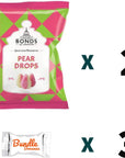 Bonds of London PEAR DROPS Flavored British Import 2 Pack WBundle Bonanza Candy