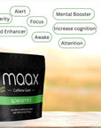 Maax Caffeine Energy Gum  125mg of caffeine per piece  Spearmint  125 total pieces per bag  Focus Supplement