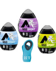 HappyTasty Mio Sport Variety Pack  3 Flavors Berry Blast Lemon Lime and Arctic Grape With 1 Magnetic Bag Clip Food Color May Vary