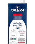 Dream Organic Whole Rice Milk Vegan Dairy Alternative LactoseFree Shelf Stable Original 32oz Pack of 6