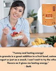 Amrita Apple Cinnamon Keto Granola Cereal (11 Oz) | 2g Net Low Carb Granola, No Added Sugar | Grain Free, Peanut Free, Soy Free, Gluten Free Keto Cereal | Healthy Snacks & Breakfast Cereals (9 Servings)