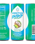 Positive Energy Beverage Tropical Bliss  12oz Can Pack of 12  Zero Sugar Energy Drink Supports Immunity and Hydration