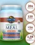 Garden of Life Meal Replacement Vanilla Chai Powder 14 Servings Organic Raw Plant Based Protein Powder Vegan GlutenFree 16 Ounce