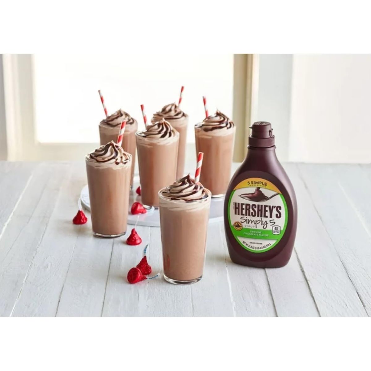 Hershey Simply 5 Chocolate Syrup  Pack of 2  Smiling Sweets  Only 5 Ingredients  Genuine Chocolate Flavor  No High Fructose Corn Syrup  Stock Up Today