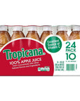 Tropicana 100 Juice Apple Juice 10 fl oz Pack of 24  Real Fruit Juices Vitamin C Rich No Added Sugars No Artificial Flavors