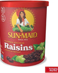 Sun-Maid California Sun-Dried Raisins - 13 oz Resealable Canister - Dried Fruit Snack for Lunches, Snacks, and Natural Sweeteners