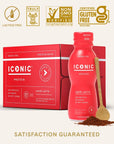 Iconic Protein Drinks Café Latte 12 Pack  Sugar Free  Low Carb  20g Protein  100mg Caffeine  Lactose Free Gluten Free  Keto Friendly Protein Coffee