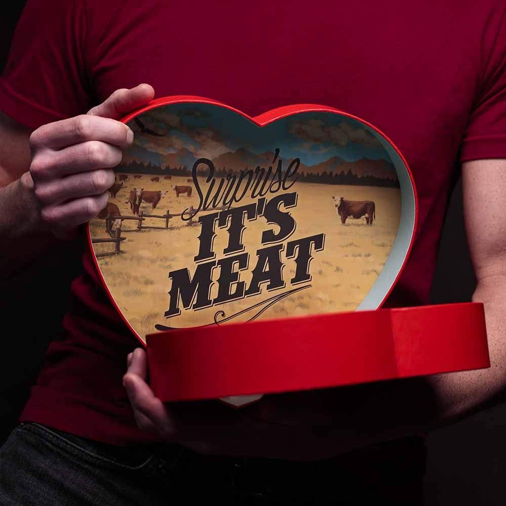 Jerky Heart  Includes 14 Delicious Beef Jerky Snacks With Flavors Like Habanero and Honey Bourbon  In A Delightfully Surprising HeartShaped Box