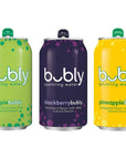 BEEQ Pack of 16 bubly Sparkling Water Berry Bliss Sampler 12 fl oz Cans Multi Flavor Soft Drink Bundle  Assortment Soda Refrigerator Restock Kit of Soda