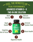 Peak Performance Advanced Vitamin D 5000 IU with All 3 Types of Vitamin K Vitamin D3 and Vitamin K2, K1, MK-7 (MK7), MK4 Supplement. 60 Small and Easy to Swallow Vegetable Pills (5000 IU)