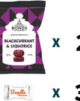 Bonds of London BLACKCURRANT  LIQUORICE Flavored British Import 2 Pack WBundle Bonanza Candy