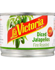 La Victoria Fire Roasted Diced Jalapeños Hot 4 Ounce Pack of 24