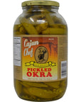 Cajun Chef Pickled Okra 64oz  One Half Gallon Pack of 1  Great in Bloody Marys  Versatile Garnish for Sandwiches Salads Martinis Cheese Boards and More