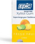 Epic Xylitol Chewing Gum  Sugar Free  Aspartame Free Chewing Gum Sweetened wXylitol for Dry Mouth  Gum Health Fresh Fruit 12Piece Pack 12 Packs