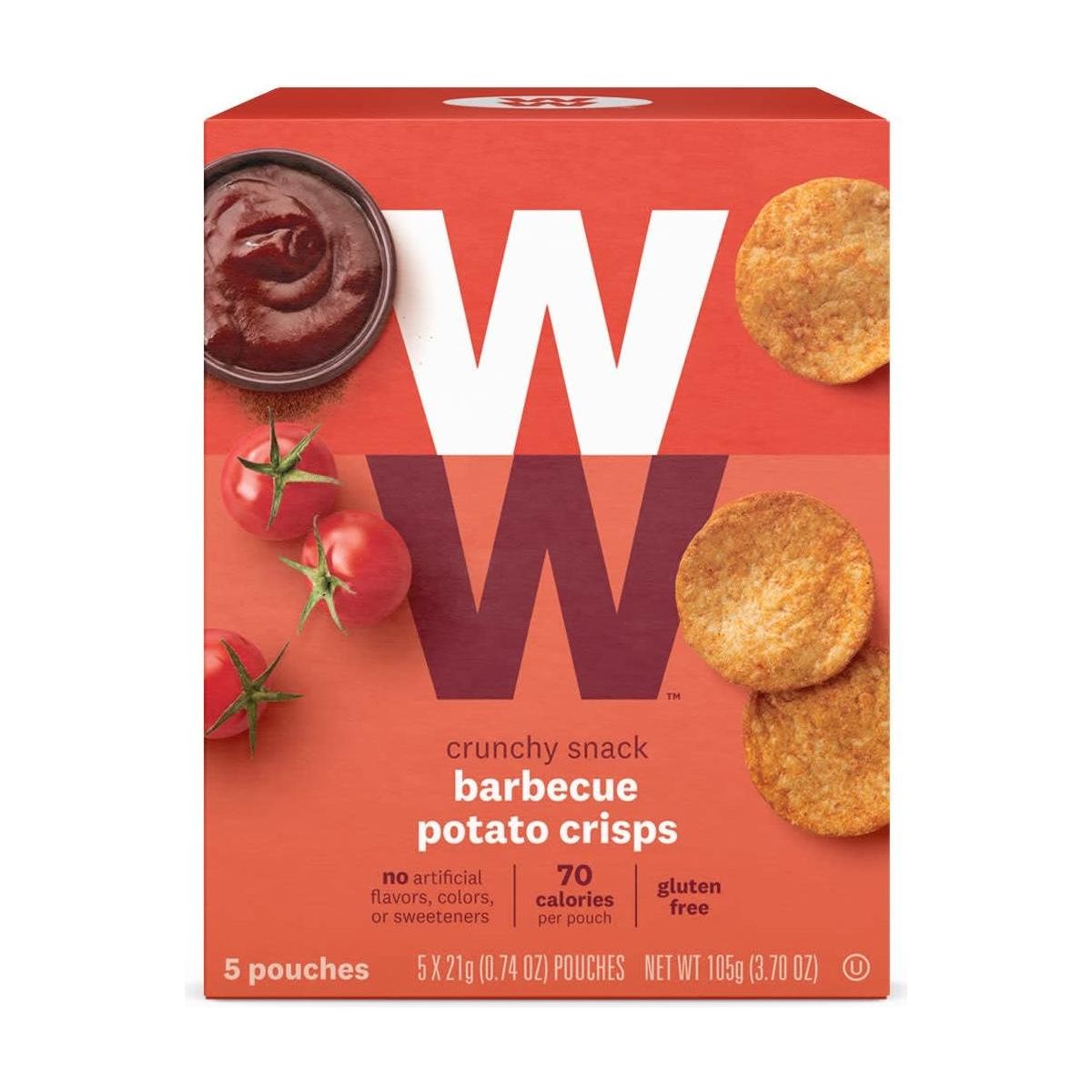 WW Barbecue Potato Crisps - Gluten-free, 2 SmartPoints - 1 Box (5 Count Total) - Weight Watchers Reimagined