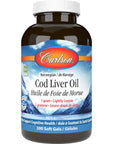 Carlson - Cod Liver Oil, 460 mg Omega-3s + Vitamins A & D3, Wild-Caught Norwegian Arctic Cod-Liver Oil, Sustainably Sourced Nordic Fish Oil Capsules, Lemon, 300 Softgels