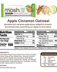 MOSH Apple Cinnamon Oatmeal Plant Based Protein Bars 12pk Keto Snack GlutenFree No Added Sugar 12g Plant Based Protein Lions Mane B12 Vitamins Supports Brain Health Breakfast ToGo