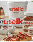 Nutella Hazelnut Spread 16 Mini Glass Jar 088 oz Set with a Sophley 3 EcoFriendly Unwrapped Wooden Taster Spoon  50Pack