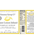 Sonoma Syrup Co Meyer Lemon Infused Simple Syrup 127 Fl Oz for Beverages Cocktails and Cooking