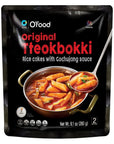 C OFood Original Tteokbokki GlutenFree Korean Rice Cakes Authentic Spicy Korean Street Food Snack Perfect with Cheese and Ramen Noodles Ready to Eat No MSG No Corn Syrup Pack of 1