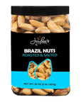 Brazil Nuts Roasted Salted - 32 oz (2 Pounds) Reusable Container | Healthy Nut Snack - Vegan, Keto & Paleo Diet Friendly | Kosher | Hand-Picked | 100% Natural | Similar to Organic Brazil Nuts | Great for Daily Use, Baking, Cooking & Gift Giving | Jaybee's