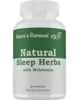 Natures Renewal Natural Sleep Supplement  Melatonin Valerian Root Ashwagandha Magnesium Chamomile Nighttime Homeopathic Herbal Sleeping Aid for Adults  60 Capsules