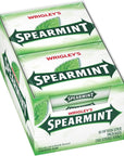 Spearmint WRIGLEY'S Chewing Gum, 15 Count (Pack of 10)