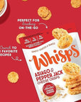 Whisps Cheese Crisps Asiago & Pepper Jack | Protein Chips | Healthy Snacks | Protein Snacks, Gluten Free, High Protein, Low Carb Keto Food (2.12 Oz, 6 Pack)