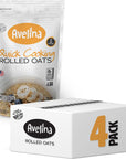 Avelina Quick Cooking Rolled Oats  Kosher NonGMO  GlutenFree Oatmeal with No Added Sugar 123 oz 4Pack