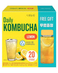 Garden Kombucha Tea Powder 5g x 20 Sachets 100g352oz Probiotics Prebiotics Sugar Free Balck Tea Healthy Drink with Bottle FREE BOTTLE SHAKER Lemon