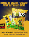 PeaTos® - the Craveworthy upgrade to America's favorite snacks - Crunchy No Cheese Curls in Snack Sized 4 oz. Bags (4 pack) full of “JUNK FOOD” flavor and fun WITHOUT THE JUNK. PeaTos are Pea-Based, Plant-Based, Vegan, Gluten-Free, and Non-GMO.