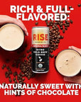 RISE Brewing Co  Original Black Nitro Cold Brew Coffee  Sugar and GlutenFree Vegan  Organic  NonGMO  Low Acidity  7 fl oz Cans 4 Pack