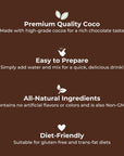 CAcafe Premium Coconut Cocoa Mix  Rich Hot Chocolate with Creamy Coconut Flavor Ideal for Iced  Hot Beverages Versatile Baking Cocoa Powder Perfect Holiday  Winter Gift Gourmet Chocolate Lovers Delight 1905oz