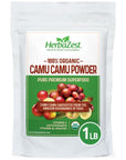 HerbaZest Camu Camu Powder Organic  1 Full LB  USDA Certified Vegan  Gluten Free Superfood  Perfect for Smoothies Juices  More