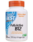 Doctor's Best Fully Active B12 1500 mcg, Non-GMO, Vegan, Gluten Free, Supports Healthy Memory, Mood and Circulation, 60 Count