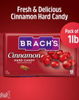 Brachs Cinnamon Hard Candy Individually Wrapped Bulk Cinnamon Discs for Any Occasion  Spicy Sweet Fire Balls Cinnamon Disk Hard Candy for Parties or Office Indulgement  1 Pound Bag