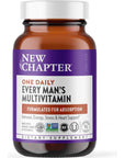 New Chapter Men's Multivitamin for Immune, Stress, Heart + Energy Support with Fermented Nutrients - Every Man's One Daily, Made with Organic Vegetables & Herbs, Non-GMO, Gluten Free - 96 ct