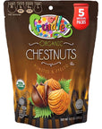 Organic Whole Chestnuts, Roasted And Peeled Chestnut, Kosher for Passover, Mini To Go Bags - 5 * 1.23 Oz Bag (6-Pack)