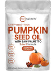 Pumpkin Seed Oil with Saw Palmetto, 3,000mg Per Serving, 300 Softgels | Cold Pressed, Pure Virgin Oil, Herbal Supplement | Supports Urinary, Bladder & Prostate Health | Non-GMO