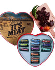 Jerky Heart  Includes 14 Delicious Beef Jerky Snacks With Flavors Like Habanero and Honey Bourbon  In A Delightfully Surprising HeartShaped Box