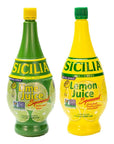 Sicilia Lemon  Lime Juice Bundle 100 Natural 1 Bottle of Each Flavor 70 oz Each