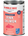 Bumble Bee Canned Pink Salmon 1475 oz Can  Premium Wild Caught Salmon  18g Protein per Serving  MSC Certified Sustainable Seafood NonGMO Gluten Free Kosher