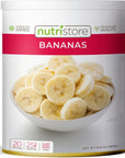 Nutristore Freeze Dried Bananas  100 Natural Healthy Fruit Snacks  Bulk 10 Can  Premium Quality  Crispy Fresh Taste  Emergency Survival Food Supply  20 Servings  25 Year Shelf Life