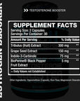 Booster for Men with Estrogen Blocker - Anti-Estrogen Dietary Supplements - Indole - 3- Carbibole, Grape Seed Extract & Tribulus Terrestris - Pack of 60 Capsules - Muscle Growth Boost